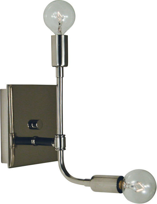 Framburg 5017 PN/MBLACK Fusion Modern Polished Nickel / Matte Black Wall Sconce Lighting