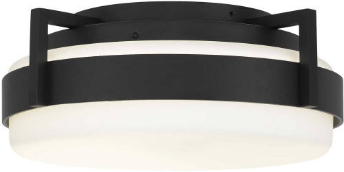 Alteck AFM0147-3CCT-W-BK Skirt Contemporary Sand Black LED 7" Outdoor Flush Mount Lighting