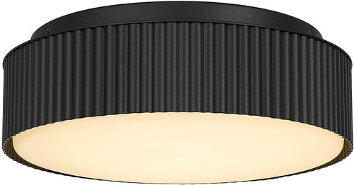 Alteck AFM0065-5CCT-W-BK CHANNEL Contemporary Sand Black LED 13" Exterior Ceiling Lighting