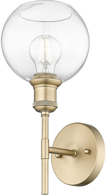 Golden Lighting 1945-1W BCB-GLOBE-CLR Axel Modern Brushed Champagne Brass Wall Sconce Lighting