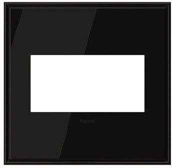 Legrand AWC2GBLN4 Adorne Black Nickel Two-Gang Screwless Wall Plate