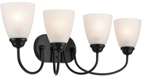 Kichler Lighting 45640BK Jolie Modern Black 4-Light Vanity Light Fixture