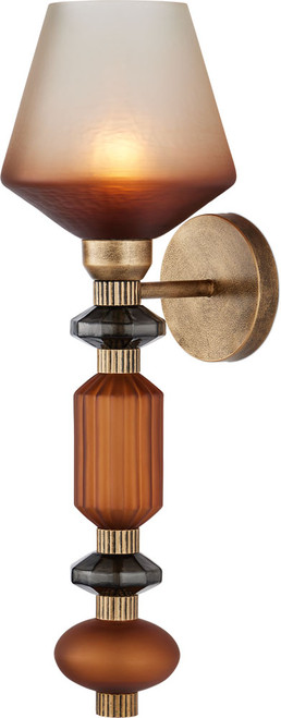 Currey & Company 5000-0295 Mandeville Modern Butter Rum Sandbar / Matte Ombre / Deep Gray / Antique Gold Lamp Sconce