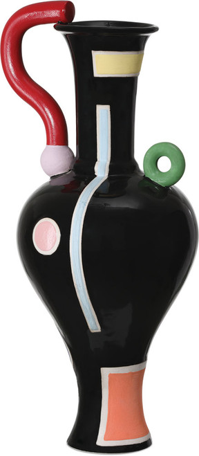 Currey & Company 1200-1093 Fauvist Black / Green / Red / Yellow / Orange Large Vase