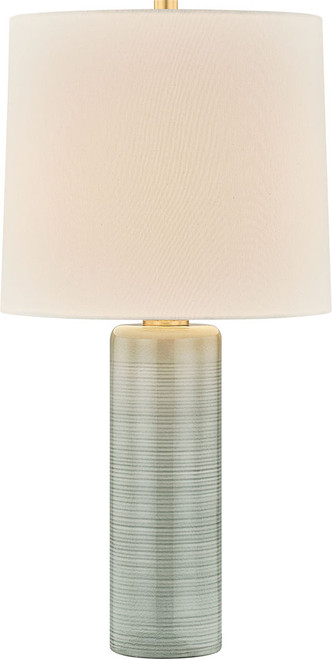 Mitzi by Hudson Valley HL1196201-AGB/CVL Tuva Contemporary Aged Brass / Ceramic Silver Lake Lighting Table Lamp