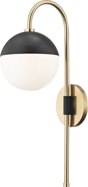 Mitzi by Hudson Valley HL249101-AGB/BK Renee Modern Aged Brass / Black Wall Lighting Fixture