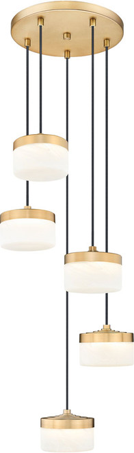 Z-Lite 827P6-5R-MGLD-LED Renaud Modern Modern Gold LED Multi Drop Ceiling Lighting