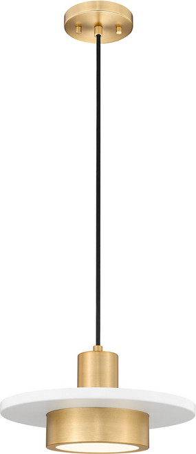 Z-Lite 829P12-MW-MGLD-LED Ludo Contemporary Matte White / Modern Gold LED Mini Pendant Light