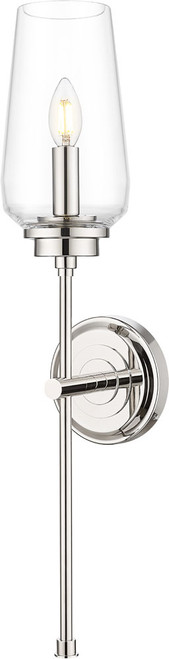 Z-Lite 2013-1S-PN Clara Contemporary Polished Nickel Lighting Sconce
