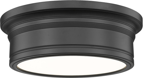 Z-Lite 7702F12-MB-LED Bentley Contemporary Matte Black LED 12" Ceiling Light Fixture