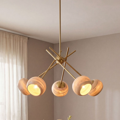 Savoy House 1-2968-5-322 Jasper Contemporary Warm Brass Chandelier Lamp