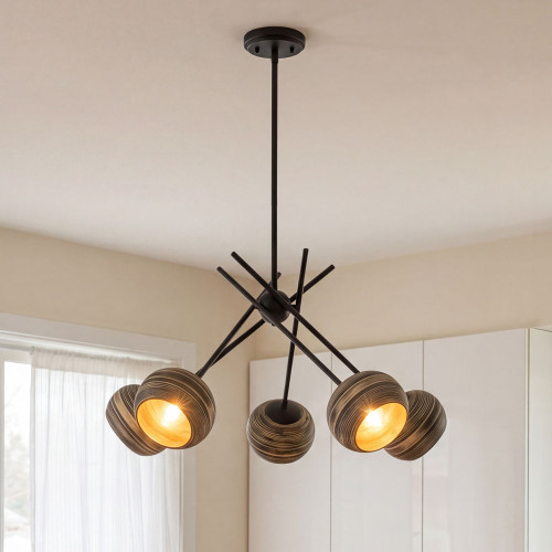 Savoy House 1-2968-5-89 Jasper Contemporary Matte Black Chandelier Light