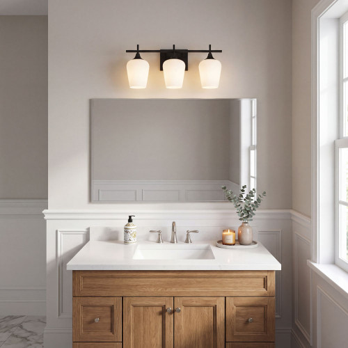 Savoy House 8-6030-3-BK Octave Modern 3-Light Bathroom Light