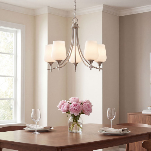 Savoy House 1-6032-5-SN Octave Contemporary Satin Nickel Chandelier Light