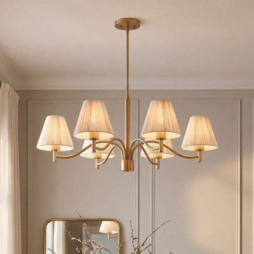 Savoy House 1-6084-6-127 Rosa Modern Noble Brass Hanging Chandelier