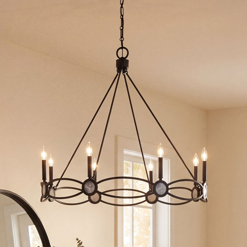Savoy House 1-4102-8-89 Minette Contemporary Matte Black Lighting Chandelier