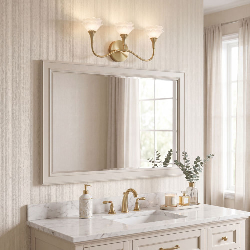 Savoy House 8-5081-3-127 Florena Contemporary Noble Brass 3-Light Bathroom Vanity Light