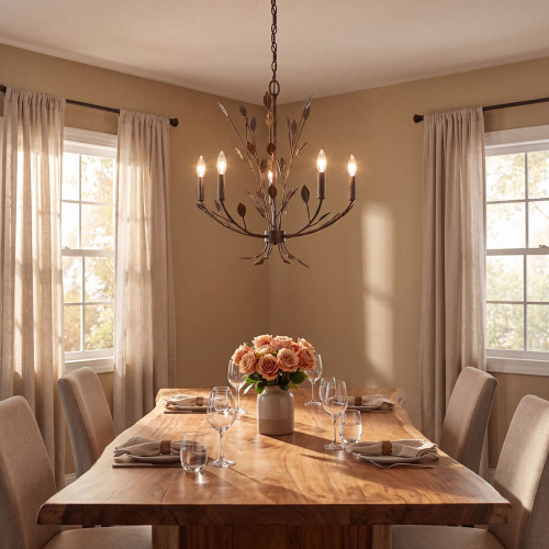 Savoy House 1-6706-5-334 Laska Modern Enchanted Bronze Hanging Chandelier