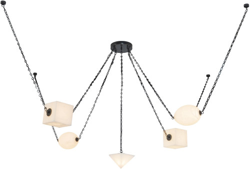 Alora Lighting CH360105UBAR Mineral Contemporary Urban Bronze LED Multi Pendant Lamp
