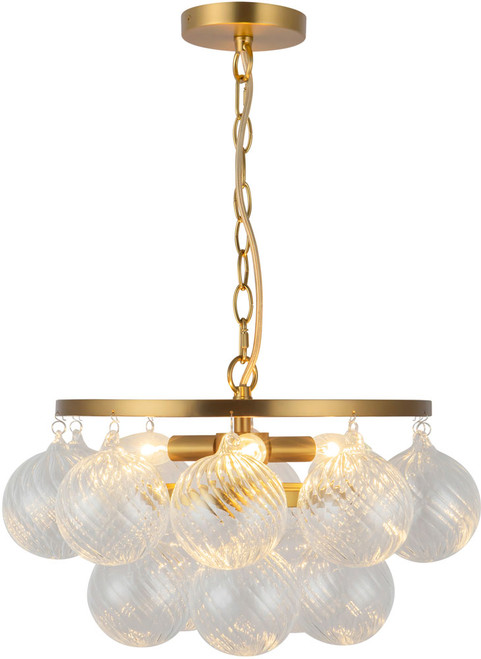 Alora Mood CH654318BGRC Faye Modern Brushed Gold Chandelier Light