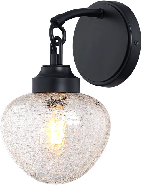 SDQ Lighting VL10301BK Aria Contemporary Matte Black Wall Sconce