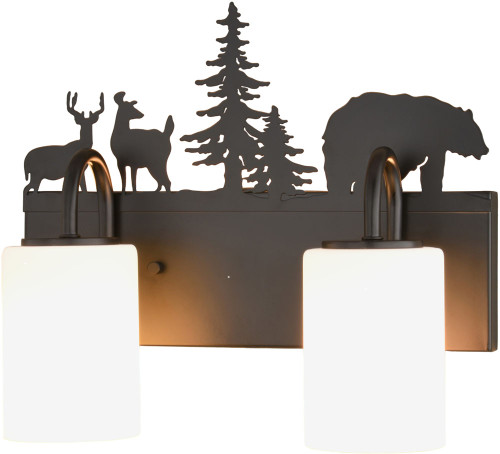 Vaxcel W0542 Acadia Country Bronze 2-Light Bathroom Lighting Sconce