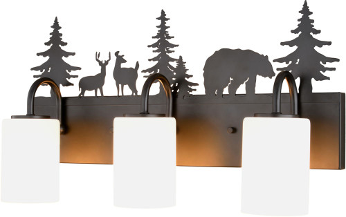 Vaxcel W0543 Acadia Country Bronze 3-Light Bathroom Lighting Fixture