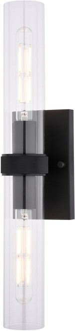 Vaxcel W0547 Bari Modern Matte Black Bath Light Fixture