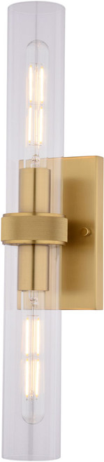 Vaxcel W0548 Bari Contemporary Satin Brass Vanity Lighting Fixture