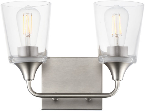 Maxim Lighting 12882CLSN Hudson Modern Satin Nickel 2-Light Bath Lighting