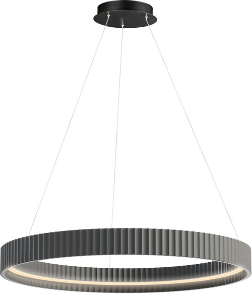ET2 Lighting E25055-GY Souffle Contemporary Gray LED 33" Drum Pendant Light