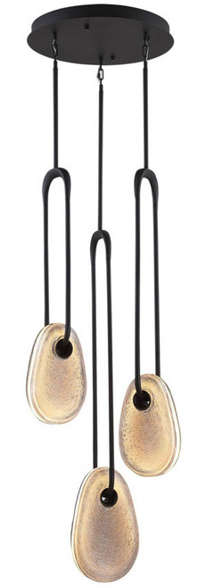 Avenue Lighting HF7103-BK-SMK Palmea Contemporary Matte Black LED Multi Hanging Light Fixture