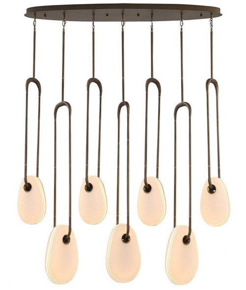 Avenue Lighting HF7107-AB-WHT Palmea Contemporary Aged Brass LED Multi Hanging Light Fixture
