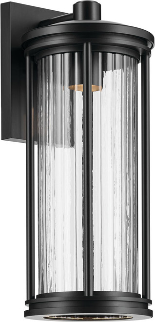 Kichler Lighting 59024BKDS Barras Contemporary Black Large Outdoor Wall Mounted Lamp