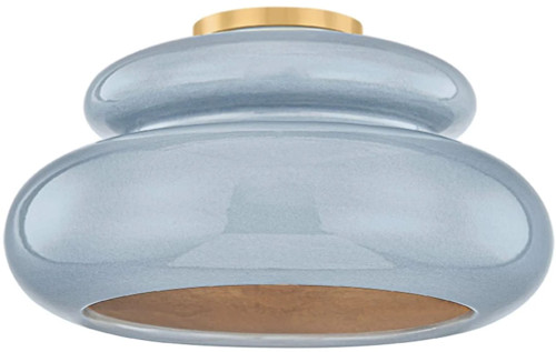 Mitzi by Hudson Valley H1145501-AGB/CCC Pia Modern Aged Brass Flush Mount Light Fixture
