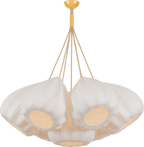 Hudson Valley Lighting 6540-VGL Livonia Modern Vintage Gold Leaf 40" Hanging Lamp