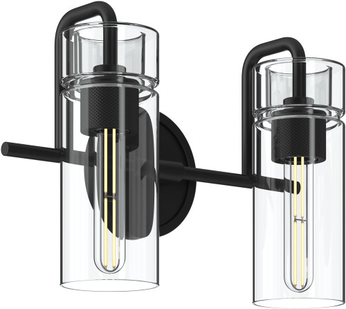 Kichler Lighting 55251BK Niccol Contemporary Black 2-Light Bath Sconce