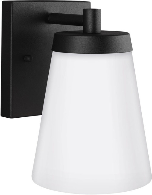 Generation Lighting 8538601EN3-12 Renville Contemporary Black Outdoor Lighting Wall Sconce