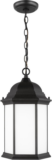 Generation Lighting 6238751EN3-12 Sevier Black Outdoor Drop Ceiling Light Fixture