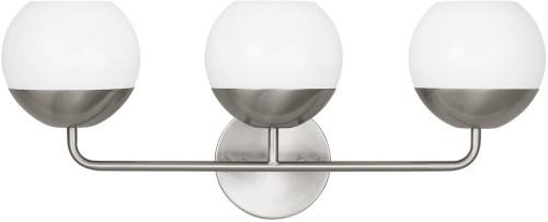 Generation Lighting V4468H3LMG-BN Marina Modern Brushed Nickel 3-Light Vanity Light Fixture