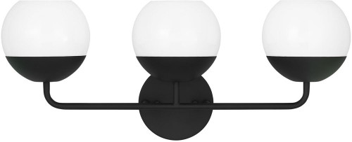 Generation Lighting V4468H3LMG-MBK Marina Contemporary Midnight Black 3-Light Bathroom Lighting