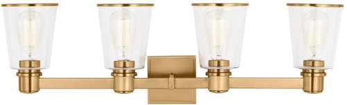 Visual Comfort Studio CV1034BBS Alessa Modern Burnished Brass 4-Light Bath Lighting Sconce