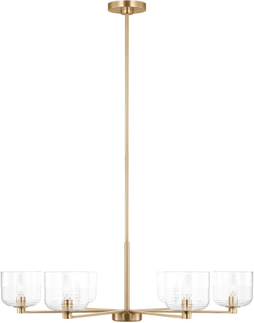 Visual Comfort Studio DJC1216SB Lochdale Modern Satin Brass Chandelier Light