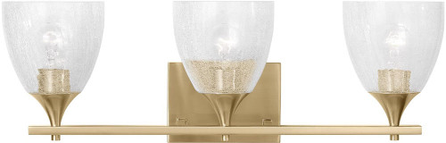 Visual Comfort Studio DJV1023SBCKG Toffino Modern Satin Brass 3-Light Lighting For Bathroom
