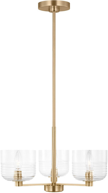 Visual Comfort Studio DJC1233SB Lochdale Modern Satin Brass Mini Ceiling Chandelier