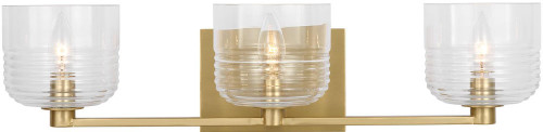 Visual Comfort Studio DJV1113SB Lochdale Contemporary Satin Brass 3-Light Bathroom Lighting Fixture
