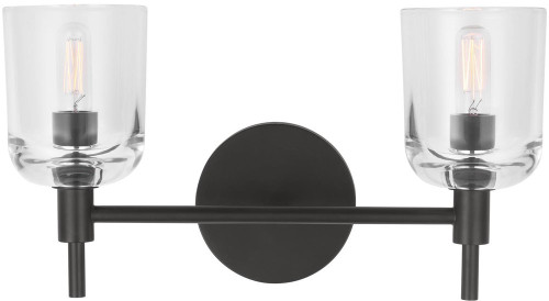 Visual Comfort Studio TFV1002AI Hartley Contemporary Aged Iron 2-Light Bath Light Fixture