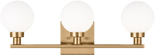 Visual Comfort Studio 4461603-848 Clybourn Contemporary Satin Brass 3-Light Vanity Lighting Fixture
