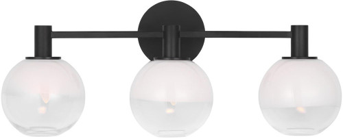 Visual Comfort Studio SLV1003AI Torian Contemporary Aged Iron 3-Light Bathroom Wall Sconce