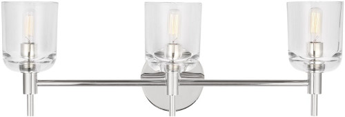Visual Comfort Studio TFV1003PN Hartley Modern Polished Nickel 3-Light Vanity Light